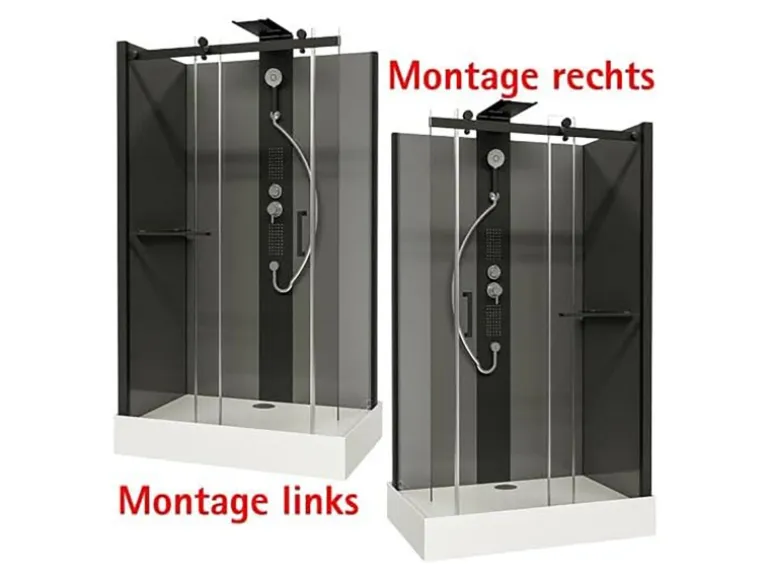 Schulte Komplettduschkabine Korsika mit Schiebetür Mattschwarz 120 x 80 x 220 cm