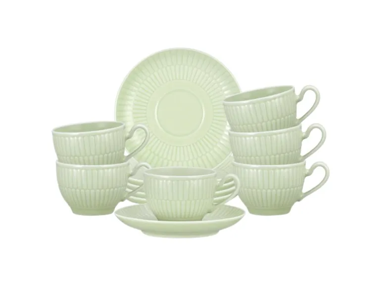 Seltmann Weiden Amina Espressotasse mit Untertasse 100 ml 6er Set Seladon