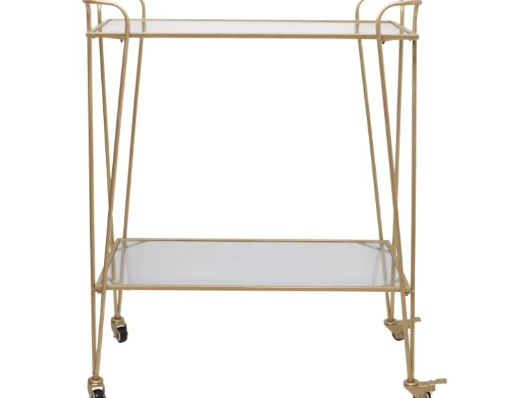 Servierwagen 87,5 cm x 69,5 cm x 35 cm Goldfarben