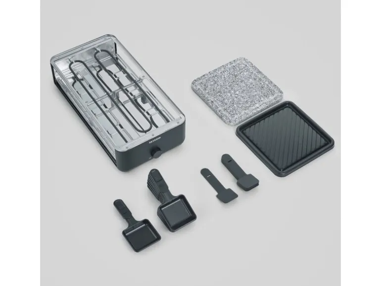 Severin Raclette-Grill RG 2366 Black Line Lite Naturstein & Grillfläche 1.300 W