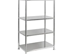 shelfr Edelstahl Schwerlastregal bis 150 kg auf 4 Ebenen 74 x 41 x 109 cm