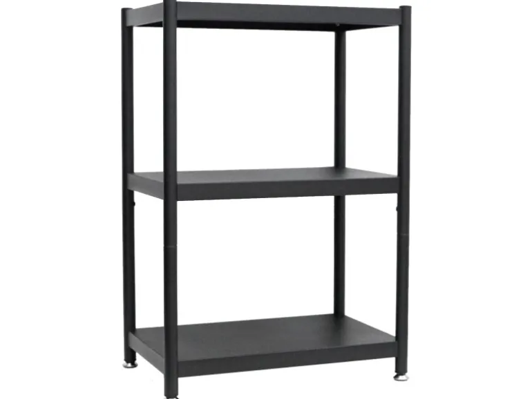shelfr Industrial Design Metallregal auf 3 Ebenen 61 x 41 x 90 cm Schwarz
