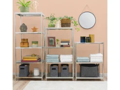 shelfr Schwerlast Edelstahl Regal mit 5 Ebenen 61 x 36 x 145 cm bis 60kg