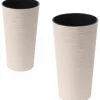 Siena Garden Pflanzgefäß Set 2 tlg. Eco Locon Weiß Ø 25 x 46,5 cm,  Ø 30 x 57 cm