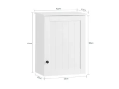 SoBuy Badezimmerschrank Hängeschrank Wandschrank Weiß BZR19-W