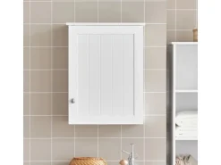 SoBuy Badezimmerschrank Hängeschrank Wandschrank Weiß BZR19-W