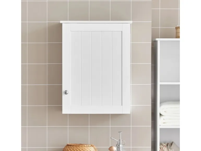 SoBuy Badezimmerschrank Hängeschrank Wandschrank Weiß BZR19-W