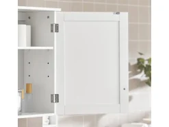 SoBuy Badezimmerschrank Hängeschrank Wandschrank Weiß BZR19-W