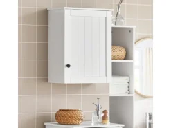 SoBuy Badezimmerschrank Hängeschrank Wandschrank Weiß BZR19-W