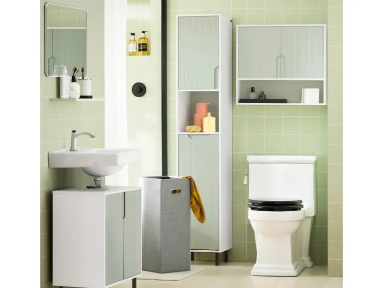 SoBuy Hängeschrank Badezimmerschrank Wandschrank Küchenschrank BZR140-GR