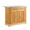 SoBuy Kücheninsel Küchenwagen mit Ausziehbarer Arbeitsplatte Bambus 107x92,5x71cm Natur FKW130-N