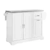 SoBuy Kücheninsel Küchenwagen mit Ausziehbarer Edelstahlarbeitsplatte 130x91x71cm Weiß FKW128-ST