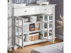 SoBuy Küchenschrank Kücheninsel Kommode Sideboard Buffet Weiß FSB77-W