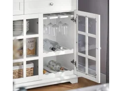 SoBuy Küchenschrank Kücheninsel Kommode Sideboard Buffet Weiß FSB77-W