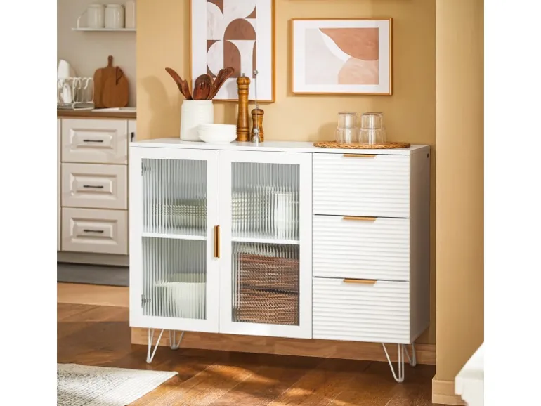 SoBuy Küchenschrank Kücheninsel Kommode Sideboard Bartisch Buffet FSB86-W