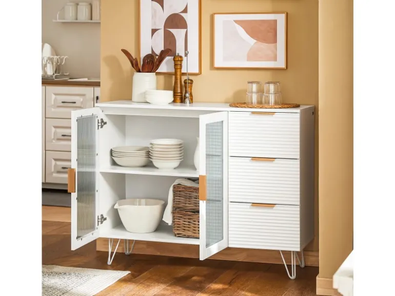 SoBuy Küchenschrank Kücheninsel Kommode Sideboard Bartisch Buffet FSB86-W