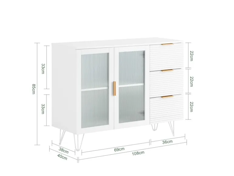 SoBuy Küchenschrank Kücheninsel Kommode Sideboard Bartisch Buffet FSB86-W