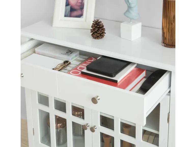 SoBuy Küchenschrank Kommode Sideboard Flurschrank Wohnzimmerschrank FSB23-W