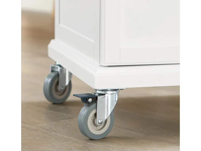 SoBuy Küchenwagen aus MDF mit Bambus Top Küchenschrank Servierwagen FKW13-WN