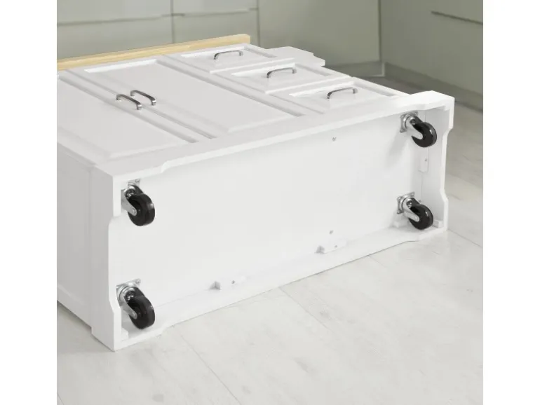 SoBuy Küchenwagen Servierwagen mit erweiterbarer Arbeitsfläche FKW41-WN