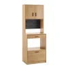 SoBuy Mikrowellenschrank mit Pegboard Hochschrank Sideboard 60x170x40cm FSB98-N