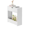 SoBuy Nischenregal mit 1 offener Ablage und 1 Klappe Kommode MDF Weiß BZR48-W