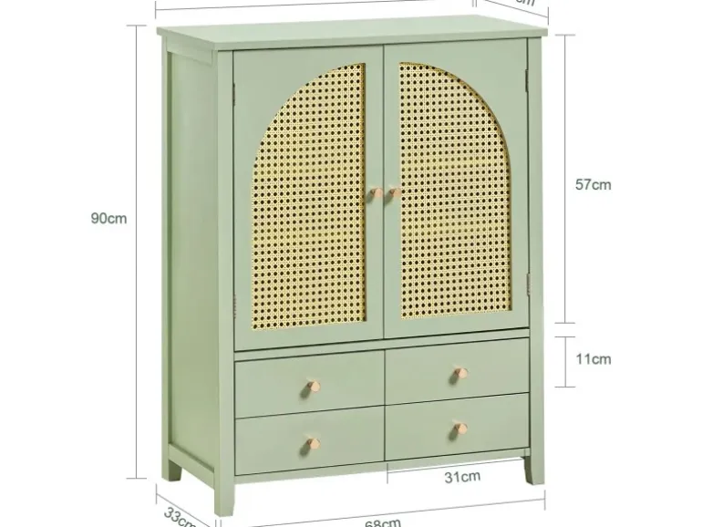 SoBuy Schuhschrank Küchenschrank Sideboard Kommode Grün FSB72-GR
