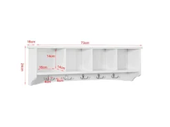 SoBuy Wandgarderobe mit 5 Haken Holzwerkstoff Weiß FRG48-L-W