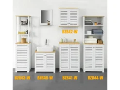 SoBuy Wandschrank Badezimmerschrank Küchenschrank Medizinschrank Weiß BZR42-W