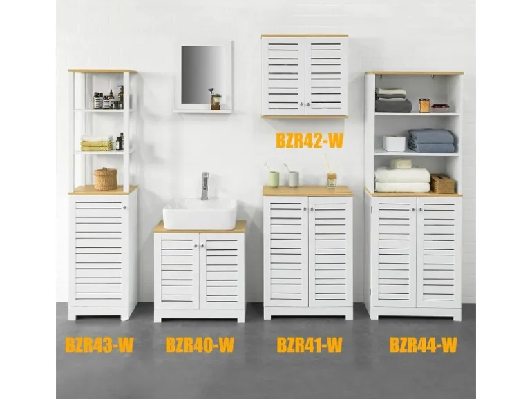 SoBuy Wandschrank Badezimmerschrank Küchenschrank Medizinschrank Weiß BZR42-W