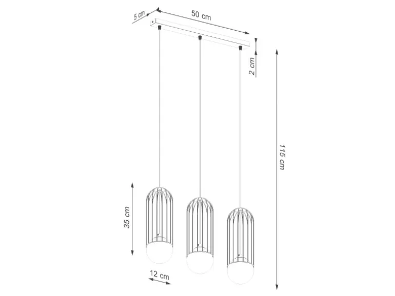 Sollux Lighting Pendelleuchte Brina 3L Weiß