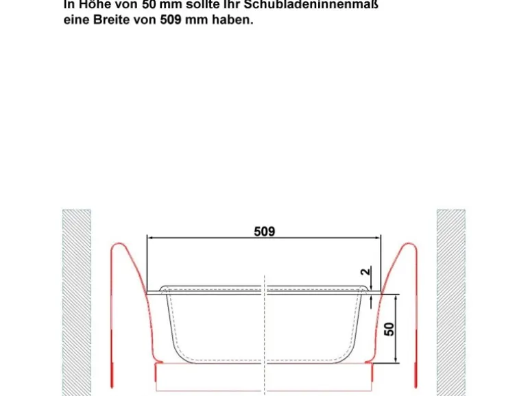 SOTECH Besteckeinsatz ORGA-BOX II MAXI 462 x 509 x 50 mm Silbergrau Für Nobilia 60er Schublade