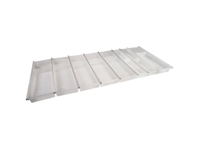 SOTECH Cuisio Besteckeinsatz 1200 mm Höhe 55 mm Transluzent Weiß mit Messerblock