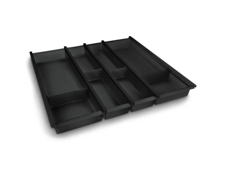 SOTECH Cuisio Besteckeinsatz 55mm Höhe Transluzent Anthrazit mit Messerblock Für Blum Legrabox 473mm Korpusbreite 600mm