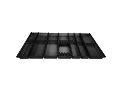 SOTECH Cuisio Besteckeinsatz Höhe 55mm Transluzent Anthrazit mit Messerblock Für Blum Legrabox 473mm Korpusbreite 1000mm
