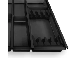 SOTECH Cuisio Besteckeinsatz Höhe 55mm Transluzent Anthrazit mit Messerblock Für Blum Legrabox 473mm Korpusbreite 1000mm
