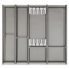 SOTECH Cuisio Besteckeinsatz 55mm Transluzent Graphitgrau mit Messerblock Für Blum Legrabox 473mm mit Korpusbreite 600mm