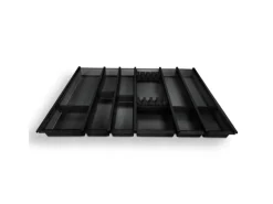 SOTECH Cuisio Besteckeinsatz Höhe 55mm Transluzent Anthrazit mit Messerblock Für Blum Legrabox 473mm Korpusbreite 800mm