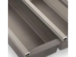 SOTECH Cuisio Besteckeinsatz 450 mm Höhe 55 mm Transluzent Graphitgrau mit Messerblock