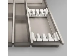 SOTECH Cuisio Besteckeinsatz 450 mm Höhe 55 mm Transluzent Graphitgrau mit Messerblock