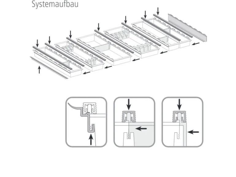 SOTECH Cuisio Besteckeinsatz 450 mm Höhe 55 mm Transluzent Graphitgrau mit Messerblock