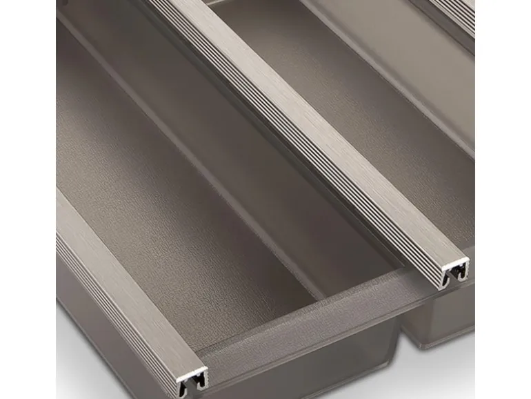 SOTECH Cuisio Besteckeinsatz 1000 mm Höhe 55 mm Transluzent Graphitgrau mit Messerblock