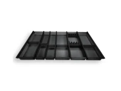 SOTECH Cuisio Besteckeinsatz Höhe 55mm Transluzent Anthrazit mit Messerblock Für Blum Legrabox 473mm Korpusbreite 900mm