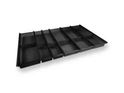 SOTECH Cuisio Besteckeinsatz Höhe 55mm Transluzent Anthrazit mit Messerblock Für Blum Legrabox 473mm Korpusbreite 900mm