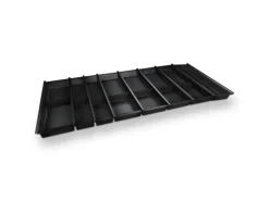 SOTECH Cuisio Besteckeinsatz Höhe 55mm Transluzent Anthrazit mit Messerblock Für Blum Legrabox 473mm Korpusbreite 1200mm