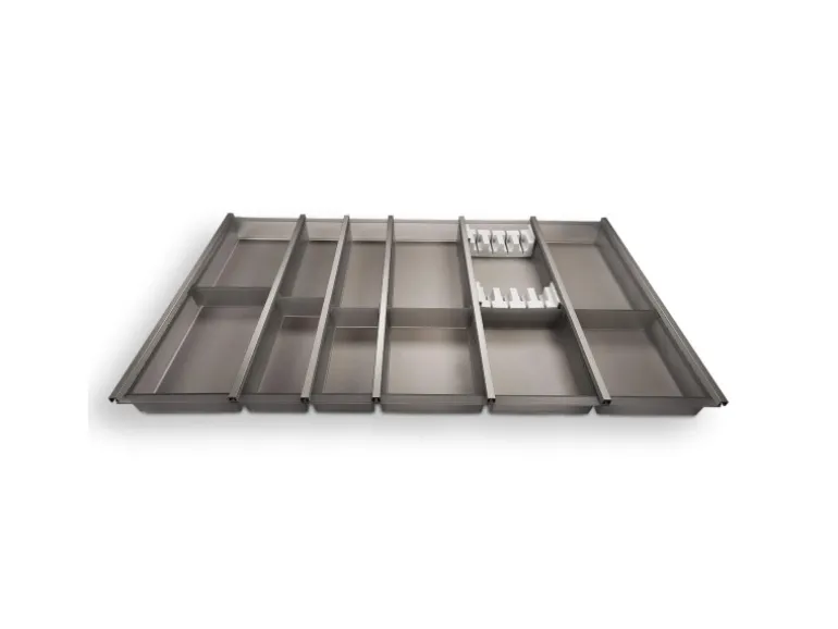 SOTECH Cuisio Besteckeinsatz 900 mm Höhe 55 mm Transluzent Graphitgrau mit Messerblock