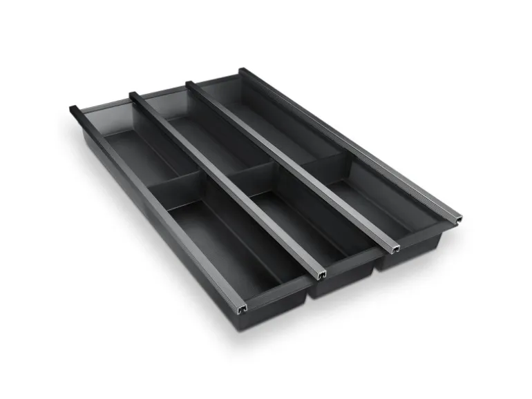 SOTECH Cuisio Besteckeinsatz 400 mm Höhe 55 mm Transluzent Anthrazit Für Blum Legrabox 473 mm