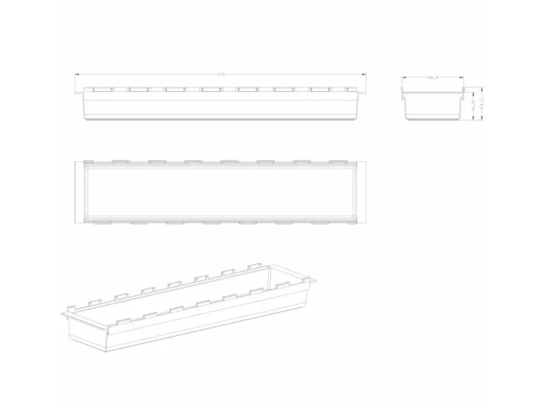 SOTECH Cuisio Gewürzeinsatz 600 mm Höhe 55 mm Transluzent Anthrazit Für Blum Legrabox 473 mm