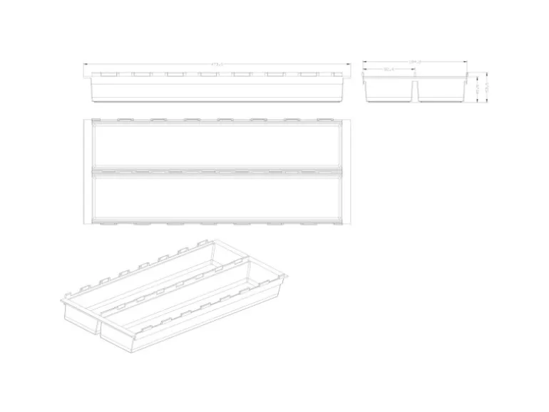 SOTECH Cuisio Gewürzeinsatz 600 mm Höhe 55 mm Transluzent Weiß
