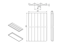 SOTECH Mehrzweckeinsatz SEPARADO Individual Schiefergrau Genarbt 300x474x51mm Schubladeneinsatz inkl. Gewürzeinsatz